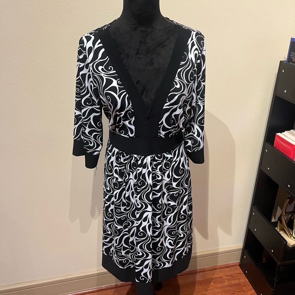 Black and White Patterned Dress